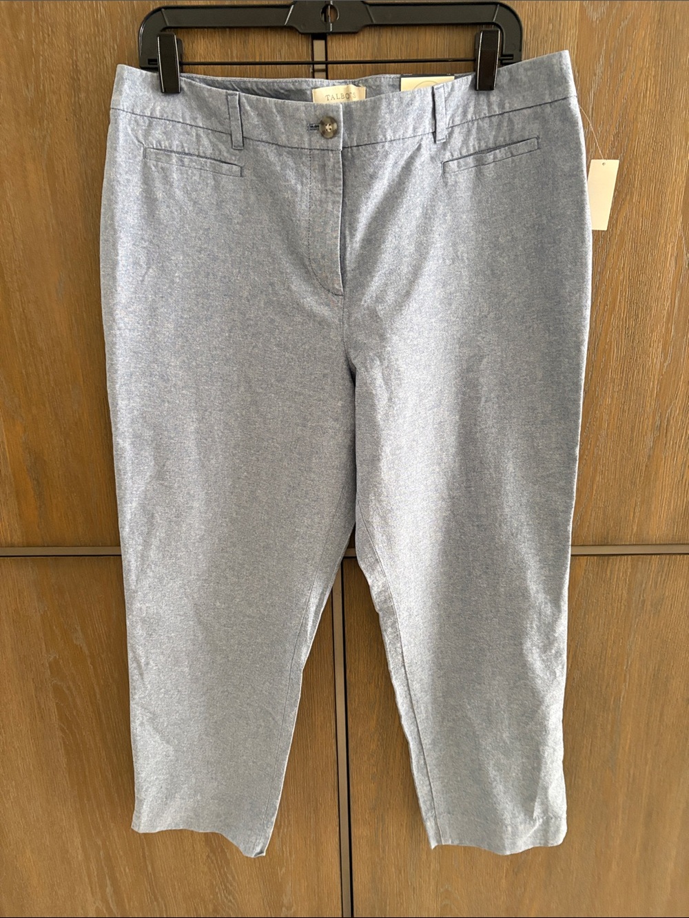 Talbots Blue Chambray Crop Pants